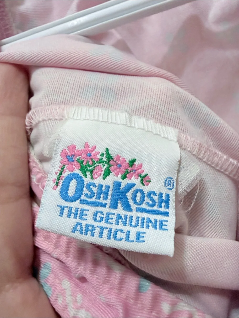 Vintage Oshkosh B’Gosh Pink Floral Bow Bathing Swim Suit One Piece 6-9 months